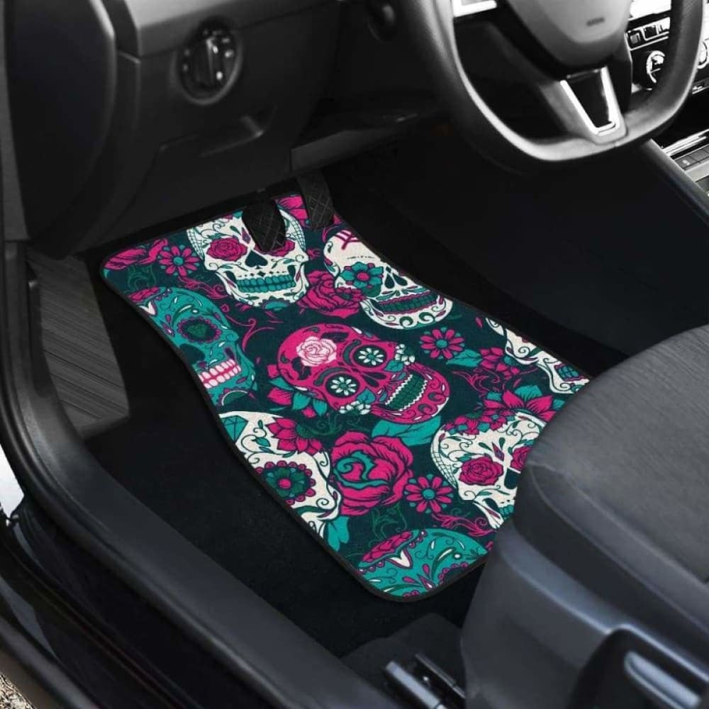Gretta Skully Car Mats - Sugar Skull - Pinkish