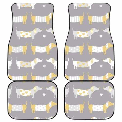 Cute Dachshund Dog Pattern Front And Back Car Mats